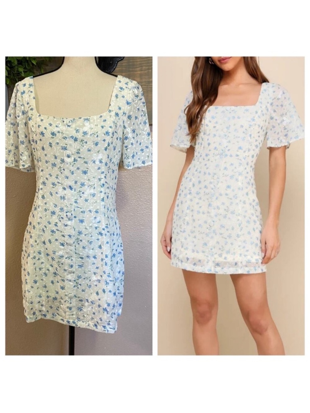 Lulus Adorably Perfect Ivory Floral Embroidered Mini Dress - NWT - M
